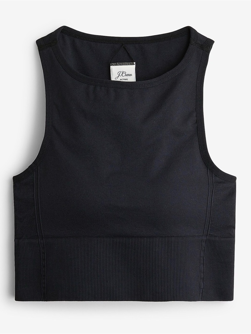 J. Crew Black Cropped Active Tank Top